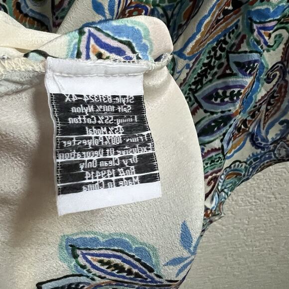 JOHNNY WAS NEW Sz 1X Ruched Sleeve Blouse Ruta Print Top Boho Silk Paisley - Picture 10 of 10